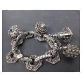 .800 SILVER MARCASITE DESIGN CHARM BRACELET