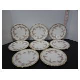 8 ROYAL ALBERT DIMITY ROSE DESSERT PLATES VINTAGE