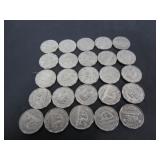 25-1947 MAPLE LEAF CANADA 5 CENT COINS