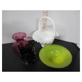 4 OLD MISC. GLASS PIECES