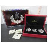 3-99.99 SILVER 2012 RCM $ FINE PROOF COINS IN CASE