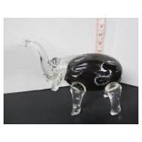 LARGE MURANO GLASS ELEPHANT