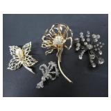 4 OLD SIGNED LADIES BROACHES