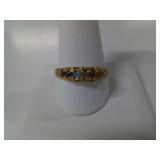 10 KT YELLOW GOLD FAMILY RING, SIZE 12