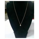 14 KT YELLOW GOLD ROPE CHAIN WITH DIAMOND SOLITARE
