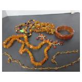 LOT OF AMBER JEWELRY