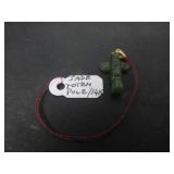 14 KT GOLD CLASP-JADE TOTEM POLE PENDANT