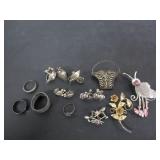 LOT OF .925 & .800 SILVER JEWELLRY ITEMS