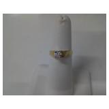 14 KT GOLD RING, CZ SOLITARE
