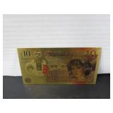 TEN POUND PRINCESS DIANA GOLD FOILED BANK NOTE