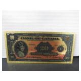 20 DOLLAR CANADA FOIL SOUVENIR BANK NOTE