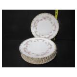 8-ROYAL ALBERT VINTAGE DIMITY ROSE DINNER PLATES