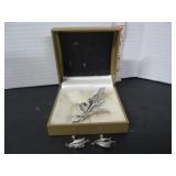 OLD STERLING BOYD BROACH & EARRINGS