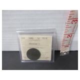GRADED 1884 ICCS 1 CENT CANADA COIN