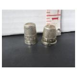 2 STERLING SILVER THIMBLES 7 GRAMS TOTAL WEIGHT