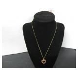 10KT GOLD & GARNET CHAIN AND PENDANT