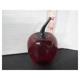 SIGNED ART GLASS HANDBLOWN FRUIT PAPERWEIGHT