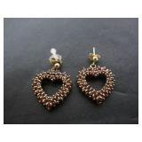 10KT GOLD EARRING WITH GARNETS 5.44 GRAMS