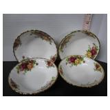 4 ROYAL ALBERT OLD COUNTRY ROSES DESERT BOWLS