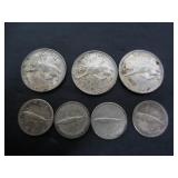 7 SILVER CANADA COINS
