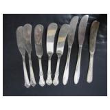 8 STERLING 230GRAMS INTERNATIONAL BUTTER KNIVES