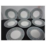 8 WEDGEWOOD FLORENTINE TURQUOISE PATTERN PLATES