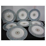 8 WEDGEWOOD FLORENTINE TURQUOISE DINNER PLATES