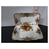 2 ROYAL ALBERT OLD COUNTRY ROSES DISHES