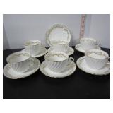 6 AYNSLEY ARUNDEL PATTERN CUPS & SAUCERS