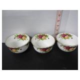 3 ROYAL ALBERT OLD COUNTRY ROSES BERRY BOWLS