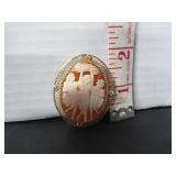 14KT GOLD 3 LADY SHELL PENDANT/BROOCH