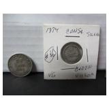 2 SILVER CANADIAN COINS