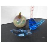 3 PIECES OF ART GLASS