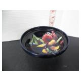 VINTAGE MOORCROFT BLUE GLAZE ORCHID PATTERN BOWL