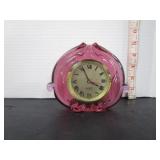 VINTAGE FENTON CRANBERRY GLASS CLOCK