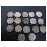 17 SILVER CANADA 10 CENT COINS