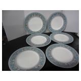 6 WEDGEWOOD FLORENTINE TURQUOISE PATTERN PLATES