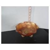 VINTAGE RUFFLED EDGE MAIGOLD CARNIVAL GLASS BOWL