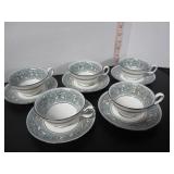 WEDGEWOOD FLORENTINE TURQUOISE PATTERN CUPS/SAUCER