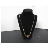 14KT YELLOW GOLD & GARNET NECKLACE