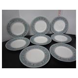 8 WEDGEWOOD FLORENTINE TURQUOISE PATTERN PLATES