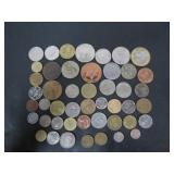 LOT OF VINTAGE FOREIGN COINS & TOKENS