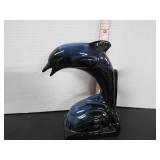 OLD COBALT BLUE BMP POTTERY DOLPHIN