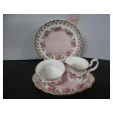 ROYAL ALBERT CREAM-SUGAR-OVAL TRAY-7.25'PLATE