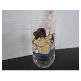 1990 WWF WRESTLING ULTIMATE WARRIOR GLASS