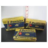 3 VTG. DOMINION CARTRIDGE AMMUNITION EMPTY BOXES