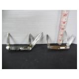 2 VINTAGE 3 BLADE POCKET KNIVES