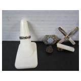 STERLING RING PLUS LOT OF JEWELLERY