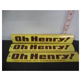 3 VINTAGE NOS METAL 'OH HENRY' CHOCOLATE RULERS