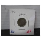 SILVER 1941 NFLD 5 CENT COIN
